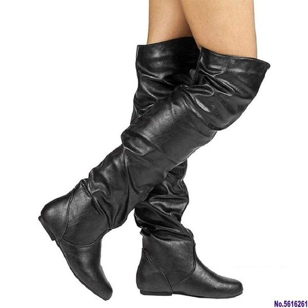 boots women thigh high autumn pu leather retro flat shoes black long ladies over the knee big size botas mujer
boots women thigh high autumn pu leather retro flat shoes black long ladies over the knee big size botas mujer