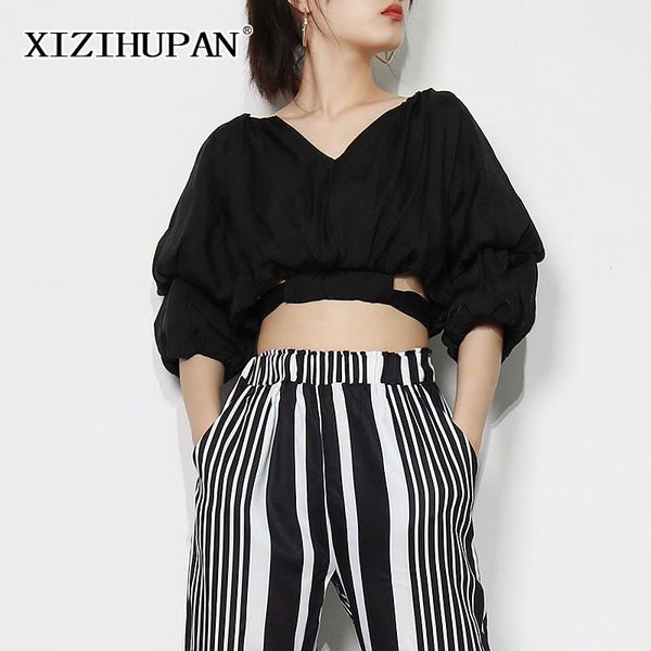 women's blouses & shirts xizihupan black hollow out shirt for women v neck puff short sleeve lace up bowknot female summer fashion 2021, White
women's blouses & shirts xizihupan black hollow out shirt for women v neck puff short sleeve lace up bowknot female summer fashion 2021, White