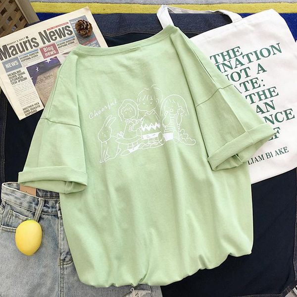women's t-shirt internet celebrity short sleeve ins fashionable korean style loose slimming harajuku bf versatile, White
women's t-shirt internet celebrity short sleeve ins fashionable korean style loose slimming harajuku bf versatile, White