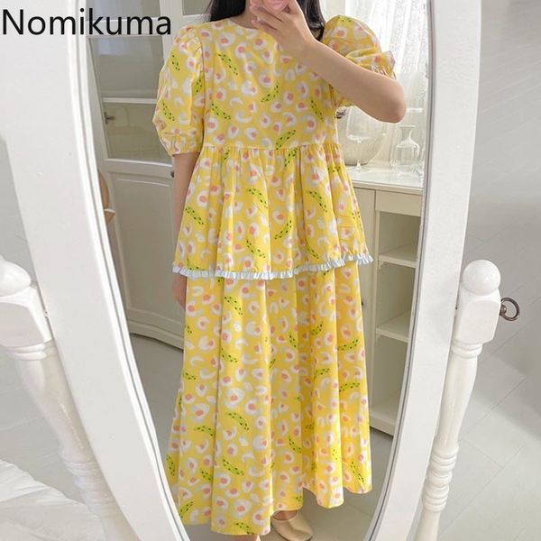 nomikuma yellow floral printed dress women o neck puff sleeve a line dresses summer fashion korean style robe femme 210514, Black;gray
nomikuma yellow floral printed dress women o neck puff sleeve a line dresses summer fashion korean style robe femme 210514, Black;gray