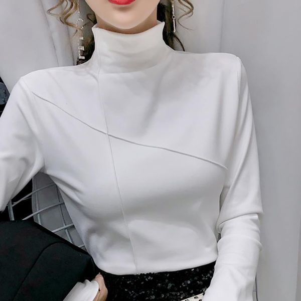 women's t-shirt shintimes 2021autumn turtleneck t shirt women korean style womens clothing tshirt female long sleeve cotton tee femme, White
women's t-shirt shintimes 2021autumn turtleneck t shirt women korean style womens clothing tshirt female long sleeve cotton tee femme, White