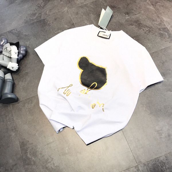2021 spring summer new fashion gilt letter short sleeve men's and women's loose casual lovers t-shirt, White
2021 spring summer new fashion gilt letter short sleeve men's and women's loose casual lovers t-shirt, White