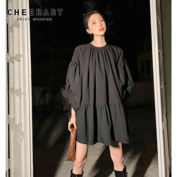oversized ruffle bow drawstring dress women designer loose black mini ruched korean style clothes 210427, Black;gray
oversized ruffle bow drawstring dress women designer loose black mini ruched korean style clothes 210427, Black;gray