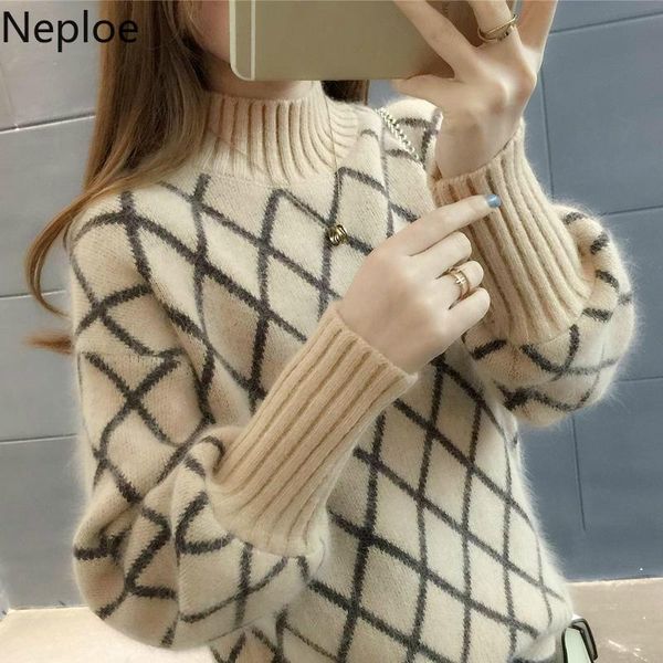 women's sweaters neploe korean tureleneck student knitted pullovers loose argyle patterns preppy style sweet sweater 45567, White;black
women's sweaters neploe korean tureleneck student knitted pullovers loose argyle patterns preppy style sweet sweater 45567, White;black