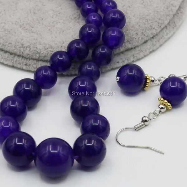 earrings & necklace 6-14mm chalcedony tower chain earring sets purple natural stone 18inch beads fashion jewelry womenn gifts accessories, Silver
earrings & necklace 6-14mm chalcedony tower chain earring sets purple natural stone 18inch beads fashion jewelry womenn gifts accessories, Silver