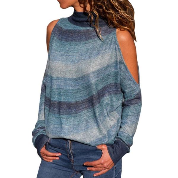 women's t-shirt winter women t-shirts stripe fashion cold turtleneck shoulder geometric girl clothing floral print jumper ladies, White
women's t-shirt winter women t-shirts stripe fashion cold turtleneck shoulder geometric girl clothing floral print jumper ladies, White