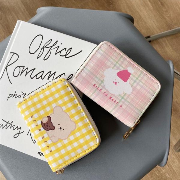 card holders cute cartoon holder pu leather plaid wallet women mini purse portable small coin pouch cardholder pink yellow, Brown;gray
card holders cute cartoon holder pu leather plaid wallet women mini purse portable small coin pouch cardholder pink yellow, Brown;gray