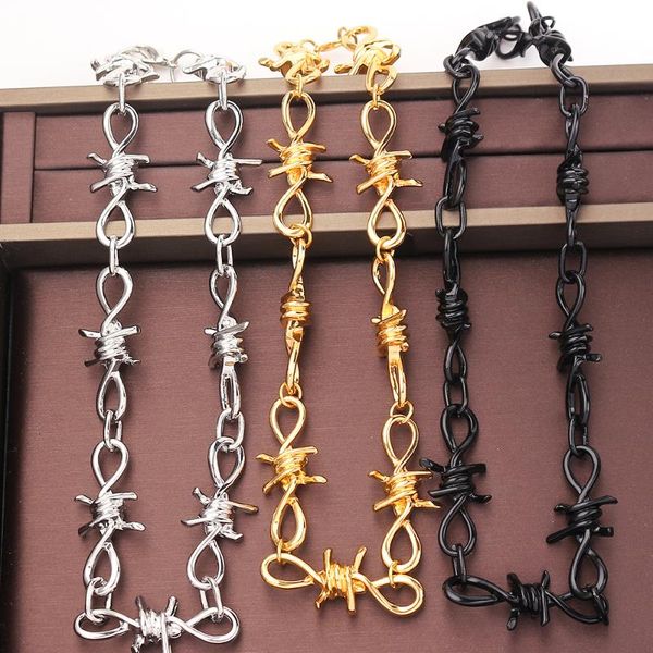pendant necklaces wholesale 10pcs punk thorns necklace padlock barbed wire bramble rock chain hip hop collar lady man fashion jewelry street, Silver
pendant necklaces wholesale 10pcs punk thorns necklace padlock barbed wire bramble rock chain hip hop collar lady man fashion jewelry street, Silver