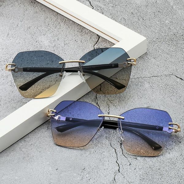sunglasses luxury rimless women's sun glasses 2021 fashion decorate vintage polygon tinted color lens female uv, White;black
sunglasses luxury rimless women's sun glasses 2021 fashion decorate vintage polygon tinted color lens female uv, White;black
