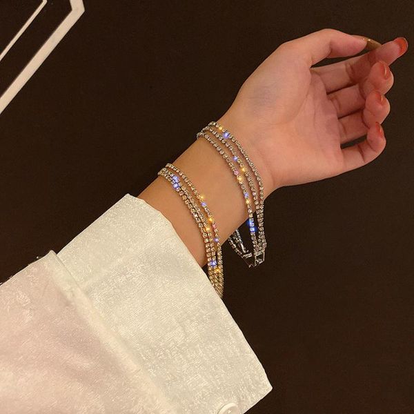 link, chain 2021 korean bracelets for women simple luxury rhinestones light gold color bangle wedding girls gift wholesale jewelry, Black
link, chain 2021 korean bracelets for women simple luxury rhinestones light gold color bangle wedding girls gift wholesale jewelry, Black