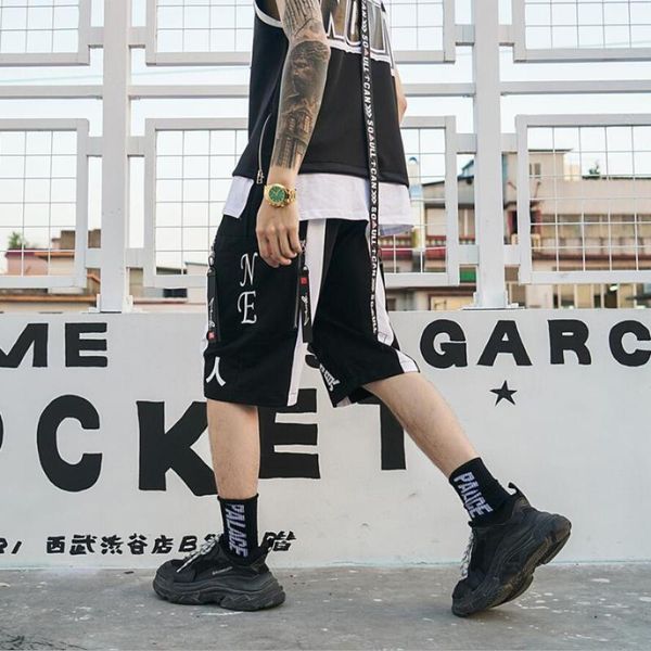 men's summer trend personality high street casual shorts retro leisure fashion stage hip-hop singer costumes, White;black
men's summer trend personality high street casual shorts retro leisure fashion stage hip-hop singer costumes, White;black