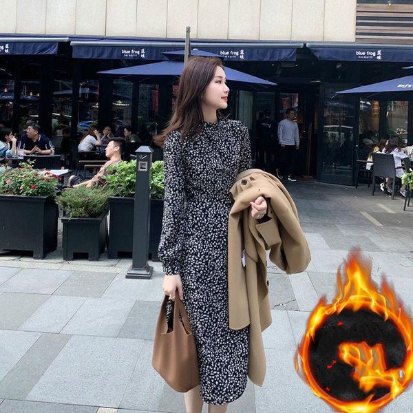 casual dresses 2021 women autumn winter elegant pleated vestido lady loose print stand collar long sleeve female slim dress g182, Black;gray
casual dresses 2021 women autumn winter elegant pleated vestido lady loose print stand collar long sleeve female slim dress g182, Black;gray
