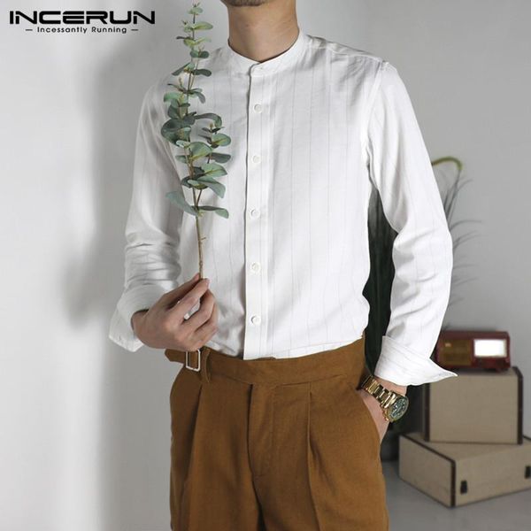 long sleeve stand collar blouse incerun men leisure striped shirts korean style button chemise hombre casual loose camisa s-5xl men's, White;black
long sleeve stand collar blouse incerun men leisure striped shirts korean style button chemise hombre casual loose camisa s-5xl men's, White;black