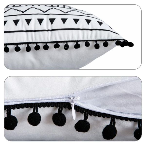 cushion/decorative pillow home decoration car pillowcase black and white velvet with tassel geometric decorative
cushion/decorative pillow home decoration car pillowcase black and white velvet with tassel geometric decorative