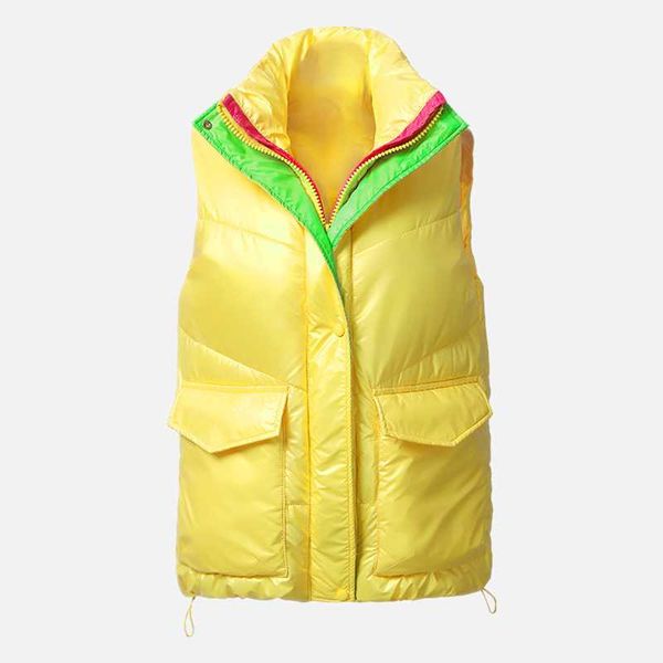 women's jackets glossy down cotton zip vest autumn/winter 2021 loose casual coat women contrast streetwear sleeveless jacket ies, Black;brown
women's jackets glossy down cotton zip vest autumn/winter 2021 loose casual coat women contrast streetwear sleeveless jacket ies, Black;brown