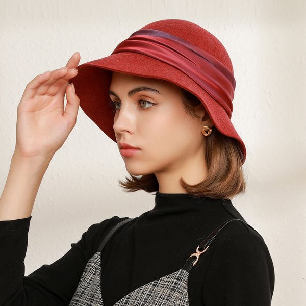 hats capsdress autumn and winter lady gentle wool felt fisherman's wavy edge ribbon, Blue;gray
hats capsdress autumn and winter lady gentle wool felt fisherman's wavy edge ribbon, Blue;gray