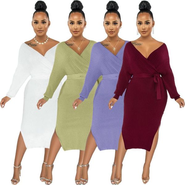 casual dresses office lady long sleeve bodycon dress solid color v-neck with belt irregular slit outfits 2021 autumn female clothing vestido, Black;gray
casual dresses office lady long sleeve bodycon dress solid color v-neck with belt irregular slit outfits 2021 autumn female clothing vestido, Black;gray