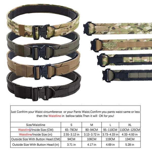 inch double layer fighter belt tactical molle multicam cs outdoor military hunting combat waist support, Black;gray
inch double layer fighter belt tactical molle multicam cs outdoor military hunting combat waist support, Black;gray