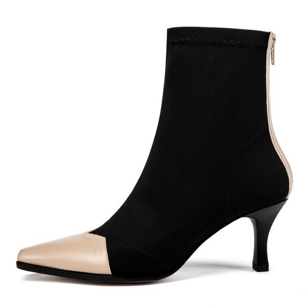 2021 autumn winter socks boots female knitted stretch fabric women boots shoes thin high heel short boots square toe ankle, Black
2021 autumn winter socks boots female knitted stretch fabric women boots shoes thin high heel short boots square toe ankle, Black