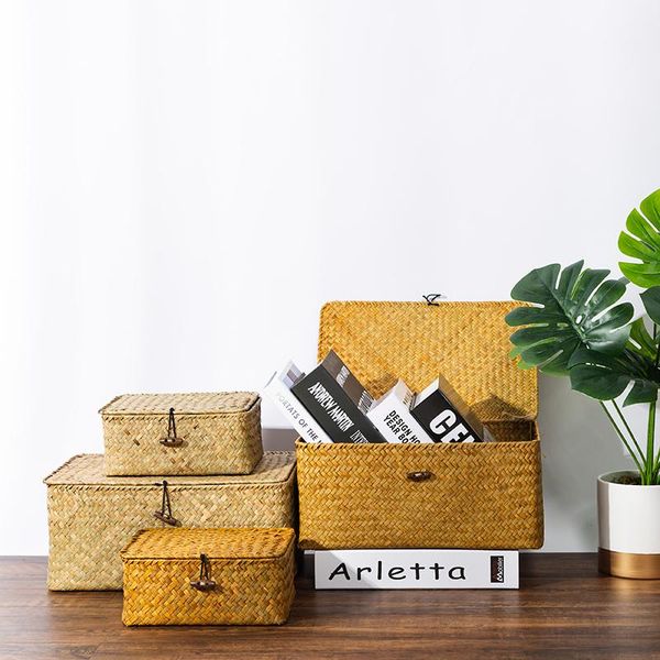 storage baskets handmade seagrass woven box with lids wicker finishing basket sundries jewelry cosmetic container home organizer 
storage baskets handmade seagrass woven box with lids wicker finishing basket sundries jewelry cosmetic container home organizer