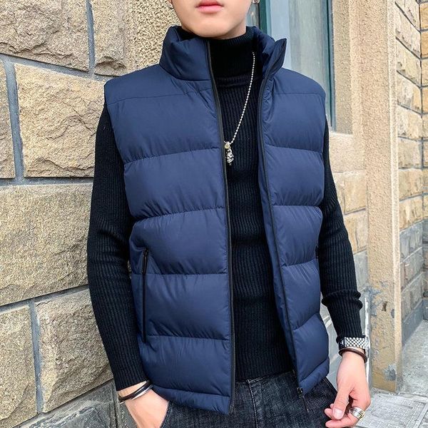 men's vests vest 2021 autumn and winter fashion collar coat down cotton horse clip padded warm waistcoat, Black;white
men's vests vest 2021 autumn and winter fashion collar coat down cotton horse clip padded warm waistcoat, Black;white