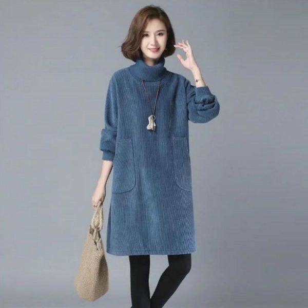 casual dresses women's velveteen corduroy dress 2021 winter turtleneck sweater warm long sleeve elegant for women, Black;gray
casual dresses women's velveteen corduroy dress 2021 winter turtleneck sweater warm long sleeve elegant for women, Black;gray