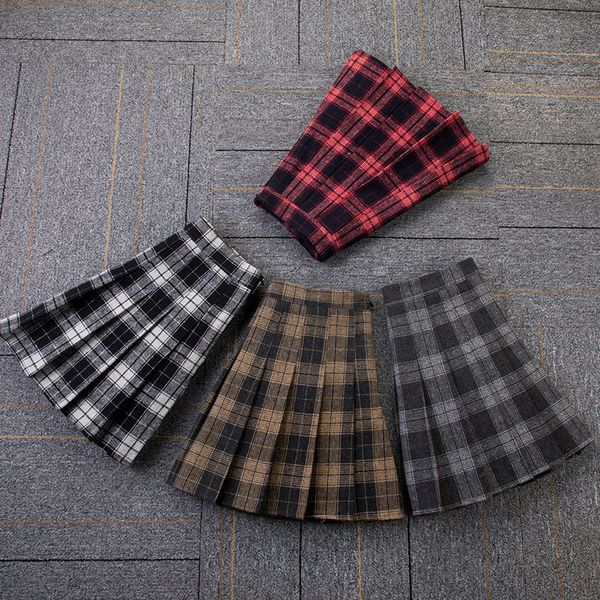 skirt autumn winter thick woolen plaid a- line high-waisted students pleated short, Black
skirt autumn winter thick woolen plaid a- line high-waisted students pleated short, Black