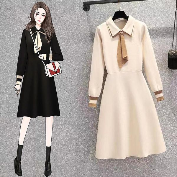 casual dresses french temperament design double-layer tie a- line skirt 2021 autumn fat sister slim-fit knit mid-length dress women's, Black;gray
casual dresses french temperament design double-layer tie a- line skirt 2021 autumn fat sister slim-fit knit mid-length dress women's, Black;gray