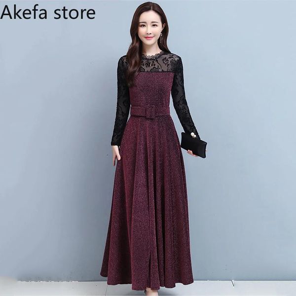 casual dresses patchwork lace floral o-neck hollow maxi dress women elegant printed long sleeve sashes party plus size 4xl slim vestidos, Black;gray
casual dresses patchwork lace floral o-neck hollow maxi dress women elegant printed long sleeve sashes party plus size 4xl slim vestidos, Black;gray