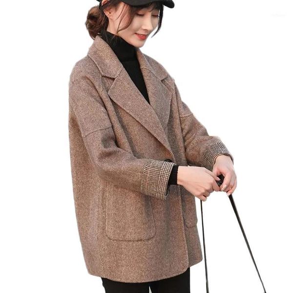 spring autumn herringbone woolen blazer womens short coat plus size casual jacket outerwear chaqueta de lana 4xl women's wool & blends, Black
spring autumn herringbone woolen blazer womens short coat plus size casual jacket outerwear chaqueta de lana 4xl women's wool & blends, Black