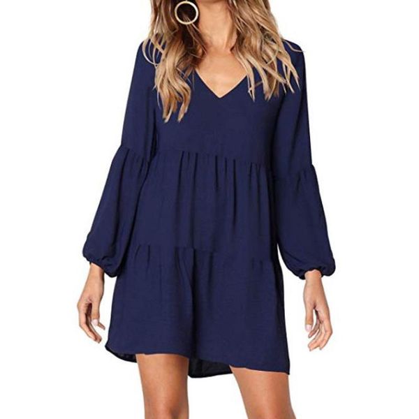 fashion women solid dress lantern long sleeve v-neck draped mini summer ladies loose short dresses beach 2021 casual, Black;gray
fashion women solid dress lantern long sleeve v-neck draped mini summer ladies loose short dresses beach 2021 casual, Black;gray