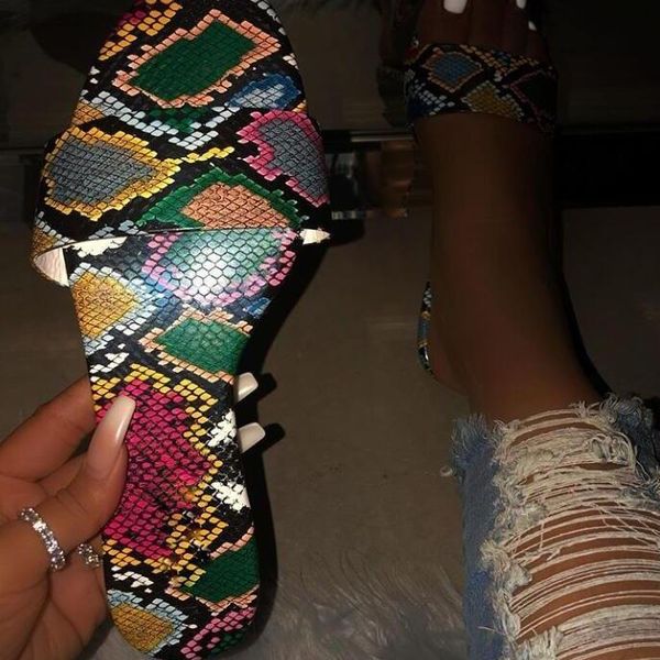 summer personality sandals female snakeskin pattern straight slippers comfortable flat bottom large size x186, Black
summer personality sandals female snakeskin pattern straight slippers comfortable flat bottom large size x186, Black