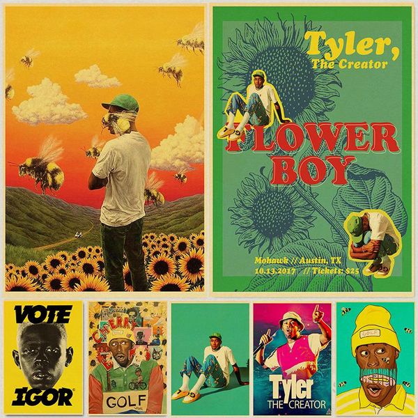 paintings tyler the creator flower boy band music cover hip hop rapper star retro poster art painting for home room decor wall stickers
paintings tyler the creator flower boy band music cover hip hop rapper star retro poster art painting for home room decor wall stickers