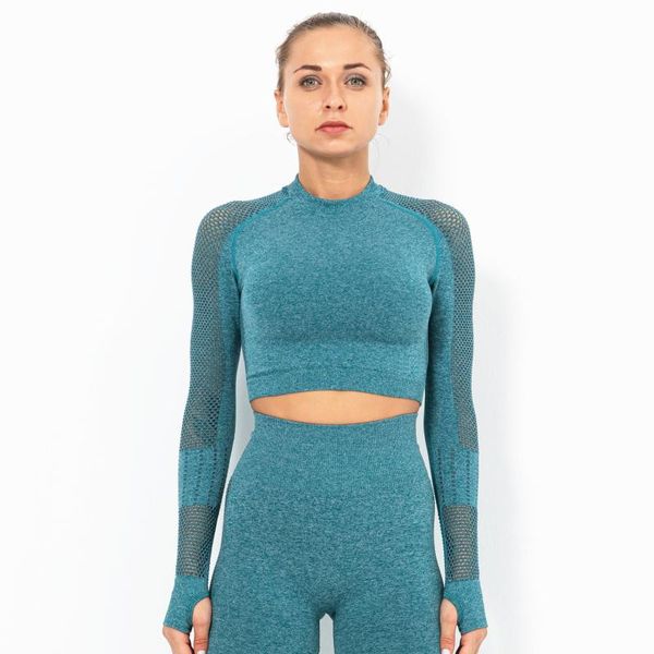 yoga outfit hollow mesh exposed belly button female tight fitting quick drying sports long sleeved fitness wear breathable t-shirt
yoga outfit hollow mesh exposed belly button female tight fitting quick drying sports long sleeved fitness wear breathable t-shirt