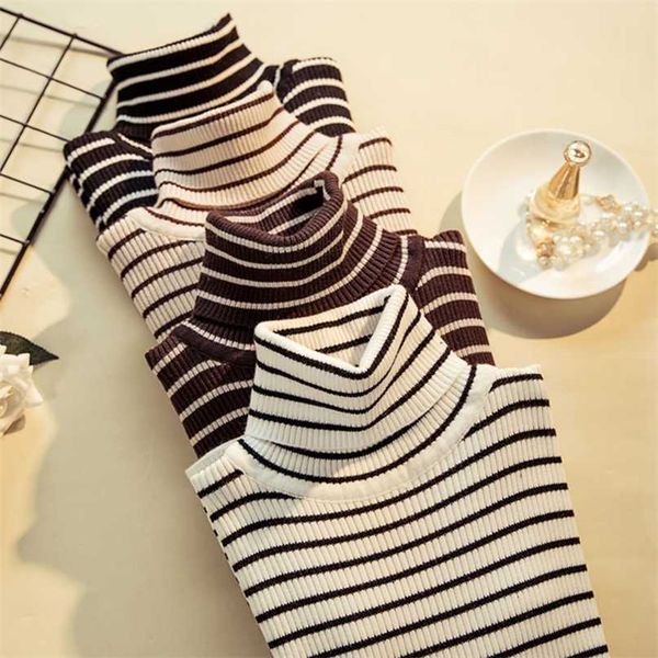 casual turtleneck knitted women sweater ladies winter soft fashion korean elastic slim long sleeves striped pullovers sweater 211214, White;black
casual turtleneck knitted women sweater ladies winter soft fashion korean elastic slim long sleeves striped pullovers sweater 211214, White;black