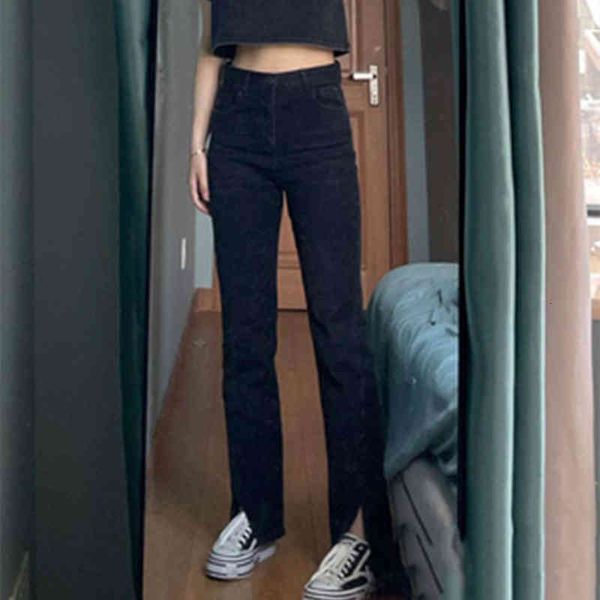 women's jeans korean women fancy temperament enlargement high-waist jeans stretch split micro-pants long brim pants ynrc, Blue
women's jeans korean women fancy temperament enlargement high-waist jeans stretch split micro-pants long brim pants ynrc, Blue
