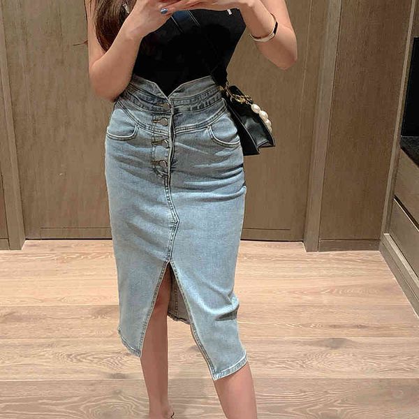 skirts autumn high waist slit skirt denim korean style single buttons up pockets a line elegant blue midi jeans womens t3a9, Black
skirts autumn high waist slit skirt denim korean style single buttons up pockets a line elegant blue midi jeans womens t3a9, Black