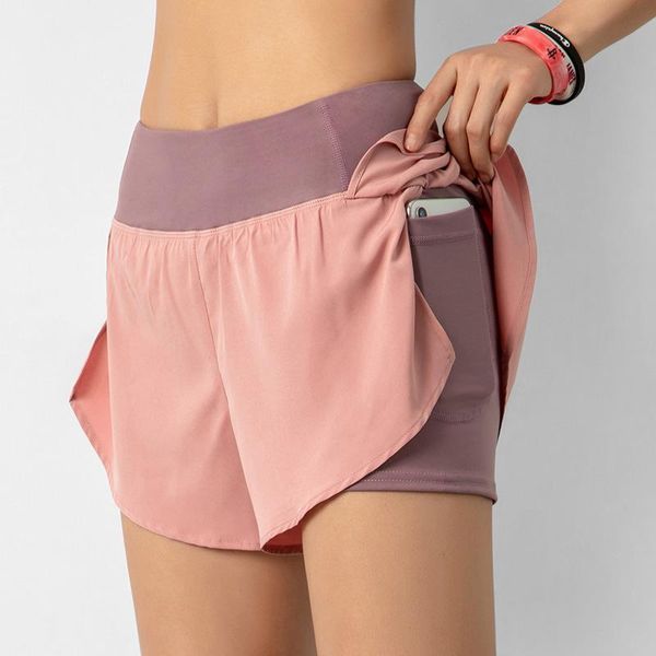 women's shorts anti-exposure sports pants casual quick drying yoga workout candy fake two piece fitness pocket, White;black
women's shorts anti-exposure sports pants casual quick drying yoga workout candy fake two piece fitness pocket, White;black