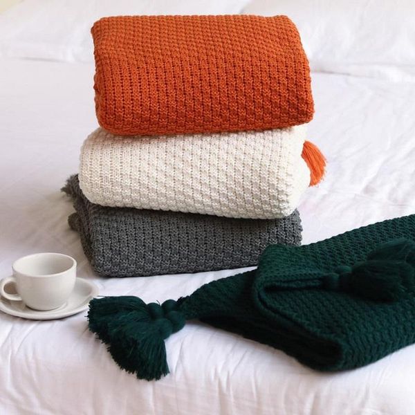 blankets nordic knitted throw for bed sofa solid color portable office nap travel cover air conditioning blanket with tassels
blankets nordic knitted throw for bed sofa solid color portable office nap travel cover air conditioning blanket with tassels