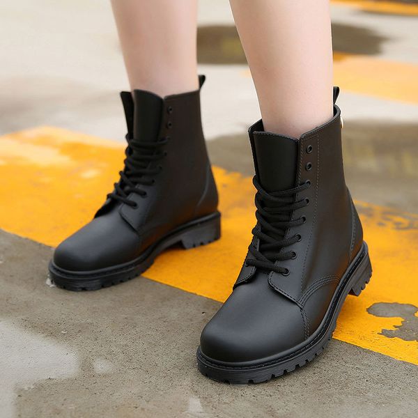 women rainboots waterproof mud water shoes woman rubber lace up pvc ankle boots ladies fashion motorcycle rain botas sh09091, Black
women rainboots waterproof mud water shoes woman rubber lace up pvc ankle boots ladies fashion motorcycle rain botas sh09091, Black