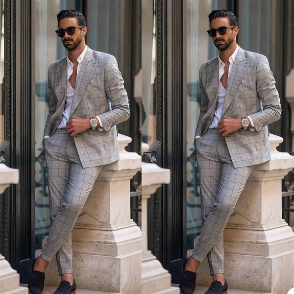 handsome gray check mens tuxedos groom wear double breasted wedding blazer suits formal business prom outfit(jacket+pants), Black;gray
handsome gray check mens tuxedos groom wear double breasted wedding blazer suits formal business prom outfit(jacket+pants), Black;gray