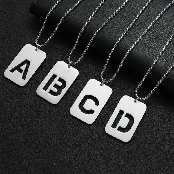 pendant necklaces initials letter name necklace for women men gold square alphabet charm box link chain couple gift hiphop jewelry, Silver
pendant necklaces initials letter name necklace for women men gold square alphabet charm box link chain couple gift hiphop jewelry, Silver
