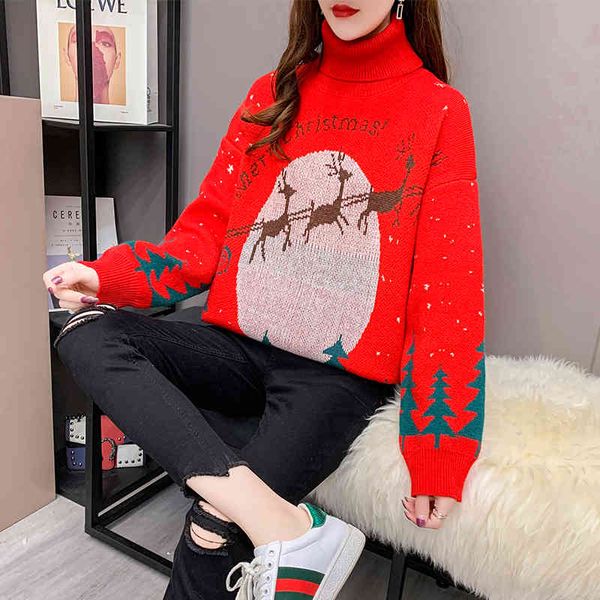 women's sweaters christmas sweater autumn and winter printed high collar knitted lazy phoenix fo6b, White;black
women's sweaters christmas sweater autumn and winter printed high collar knitted lazy phoenix fo6b, White;black