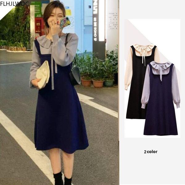 casual dresses winter spring feminine lady vestidos women cute sweet preppy style girls patchwork faux two piece bow tie knitting sweater dr, Black;gray
casual dresses winter spring feminine lady vestidos women cute sweet preppy style girls patchwork faux two piece bow tie knitting sweater dr, Black;gray