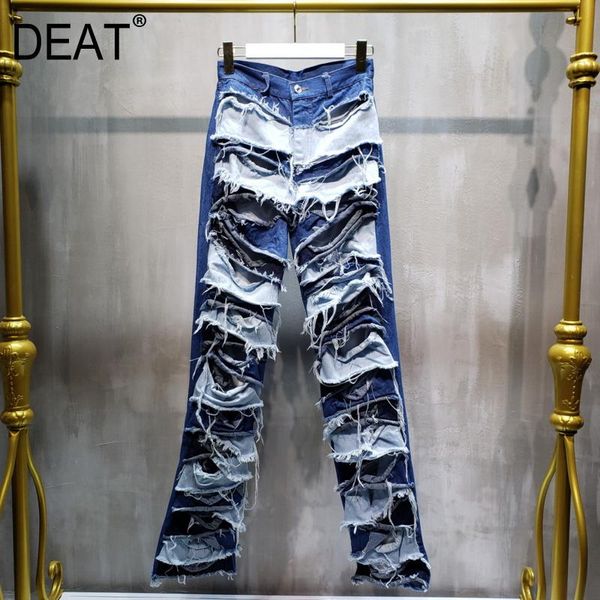 spring and summer fashion casual pockets hole loose straight pants high waist jeans women sh360 women's, Blue
spring and summer fashion casual pockets hole loose straight pants high waist jeans women sh360 women's, Blue