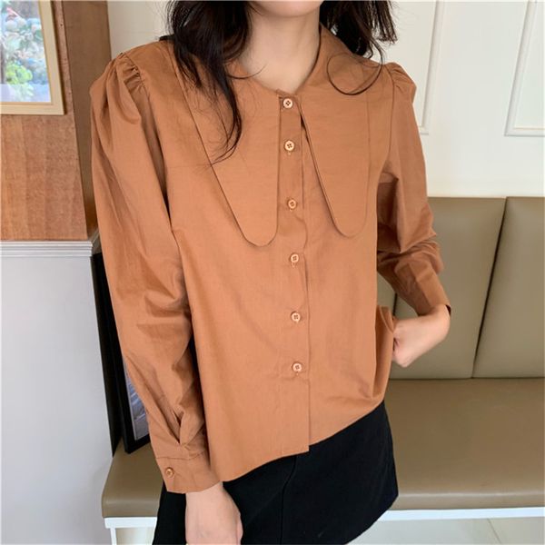 arrival spring autumn ol elegant solid lapel shirt women blouses loose puff sleeve work wear woman clothes 210421, White
arrival spring autumn ol elegant solid lapel shirt women blouses loose puff sleeve work wear woman clothes 210421, White
