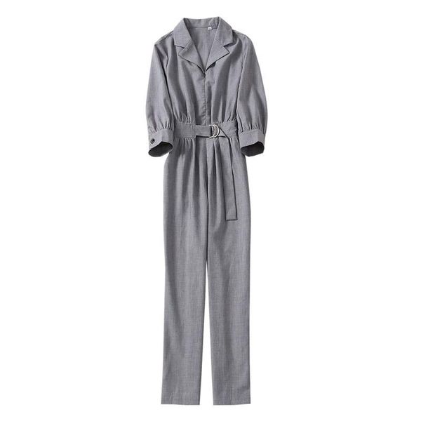 notched collar three-quarter sleeves buckle belted long pants women grey jumpsuits office wear one piece outfit overall women's & rompe, Black;white
notched collar three-quarter sleeves buckle belted long pants women grey jumpsuits office wear one piece outfit overall women's & rompe, Black;white