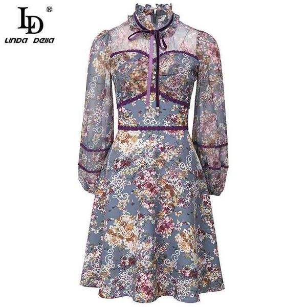 fashion runway summer dress women bow tie lace patchwork floral print ladies elegant vintage mini vestidos 210522, Black;gray 
fashion runway summer dress women bow tie lace patchwork floral print ladies elegant vintage mini vestidos 210522, Black;gray