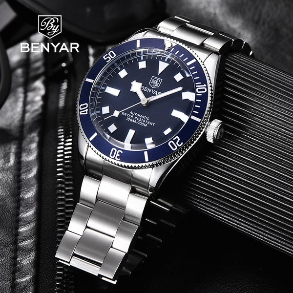 benyar mechanical men watch luxury 2021 new fashion 100m waterproof automatic watch mens accessories luminous sports clockg, Slivery;brown
benyar mechanical men watch luxury 2021 new fashion 100m waterproof automatic watch mens accessories luminous sports clockg, Slivery;brown