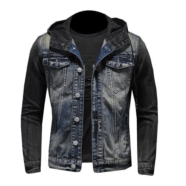 men's slim fit denim trucker jacket outerwear with hood fashion vintage jeans coat casual cowboy washed blue jackets, Black;brown
men's slim fit denim trucker jacket outerwear with hood fashion vintage jeans coat casual cowboy washed blue jackets, Black;brown